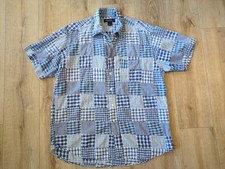 Brooks Brothers Shirt Mens Size Large Blue Plaid Patchwork Quilt Madras Button