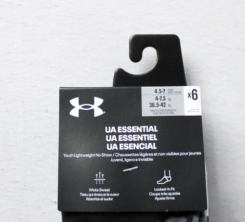 Under Armour Kids' Lightweight No-Show Sock 6-Pack DM3 Multi Medium NWT - Picture 2 of 4