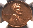 1955 DDO 1C NGC AU Details Lincoln Cent, Scarce Date Doubled Die Obverse Penny