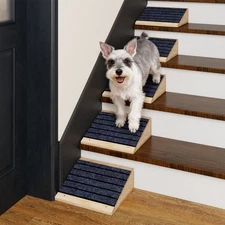 2 PCS Wooden Dog Ramp for Stairs Nonslip Low-Angled Pet Ramps for Staircase