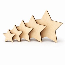Plywood Wooden Star 1&ndash;49 cm &ndash; Laser-Cut Christmas Ornament & Craft Supply