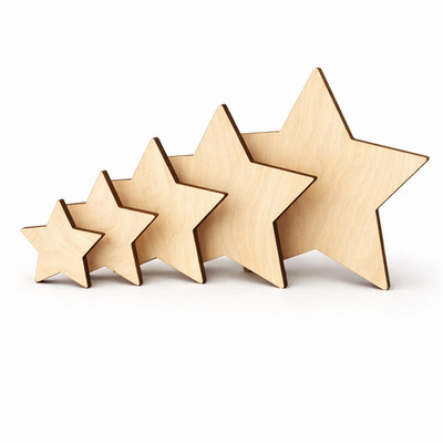 Sperrholz Holzstern 1-49 cm - Lasergeschnittener Weihnachtsschmuck & Bastelbedarf