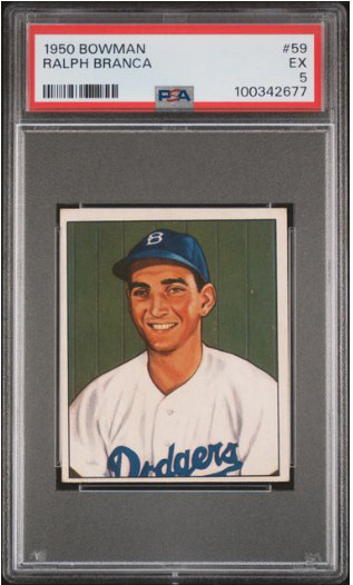 1950 Bowman # 59 Ralph Branca PSA 5