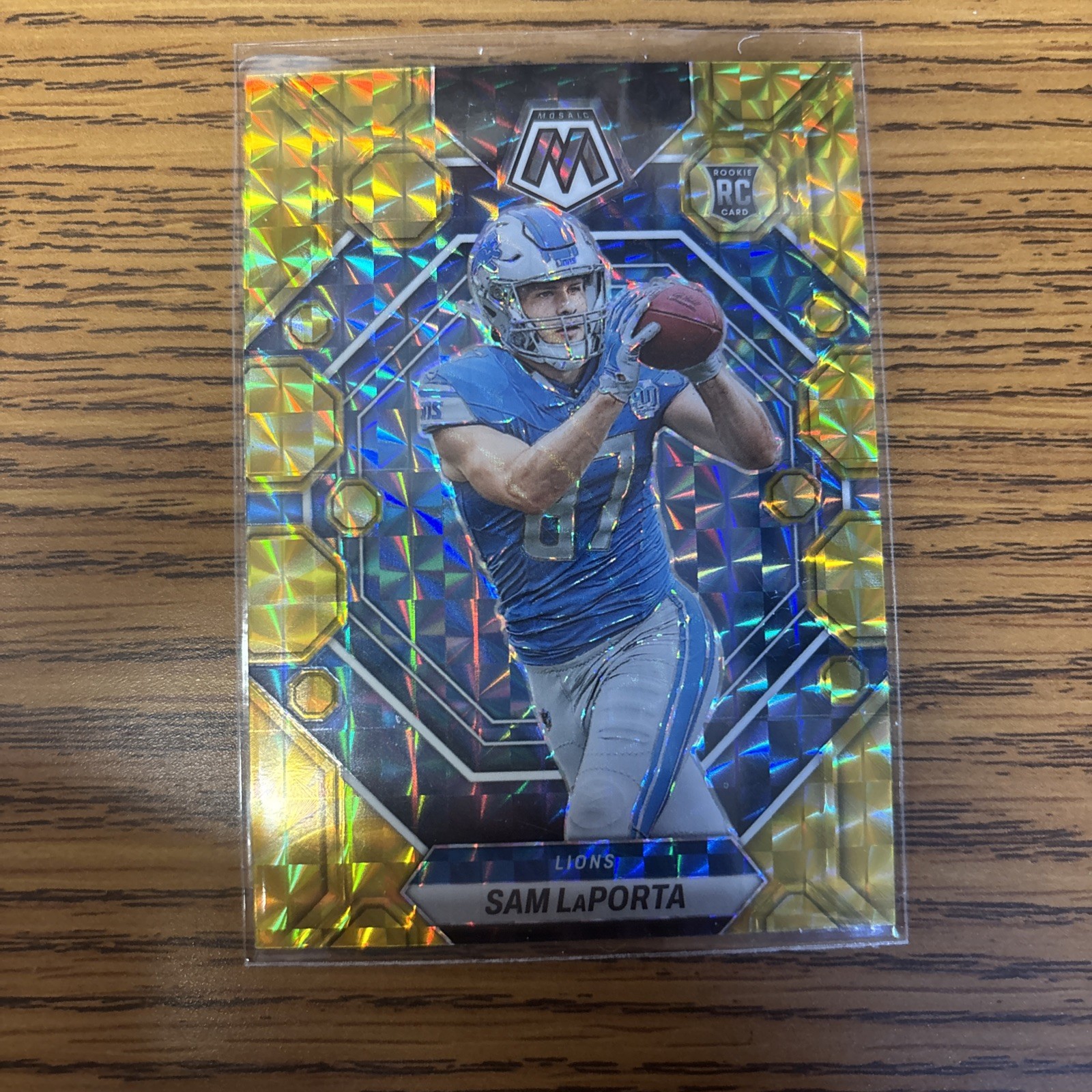 2023 Panini Mosaic #360 Sam LaPorta Reactive Yellow Mosaic