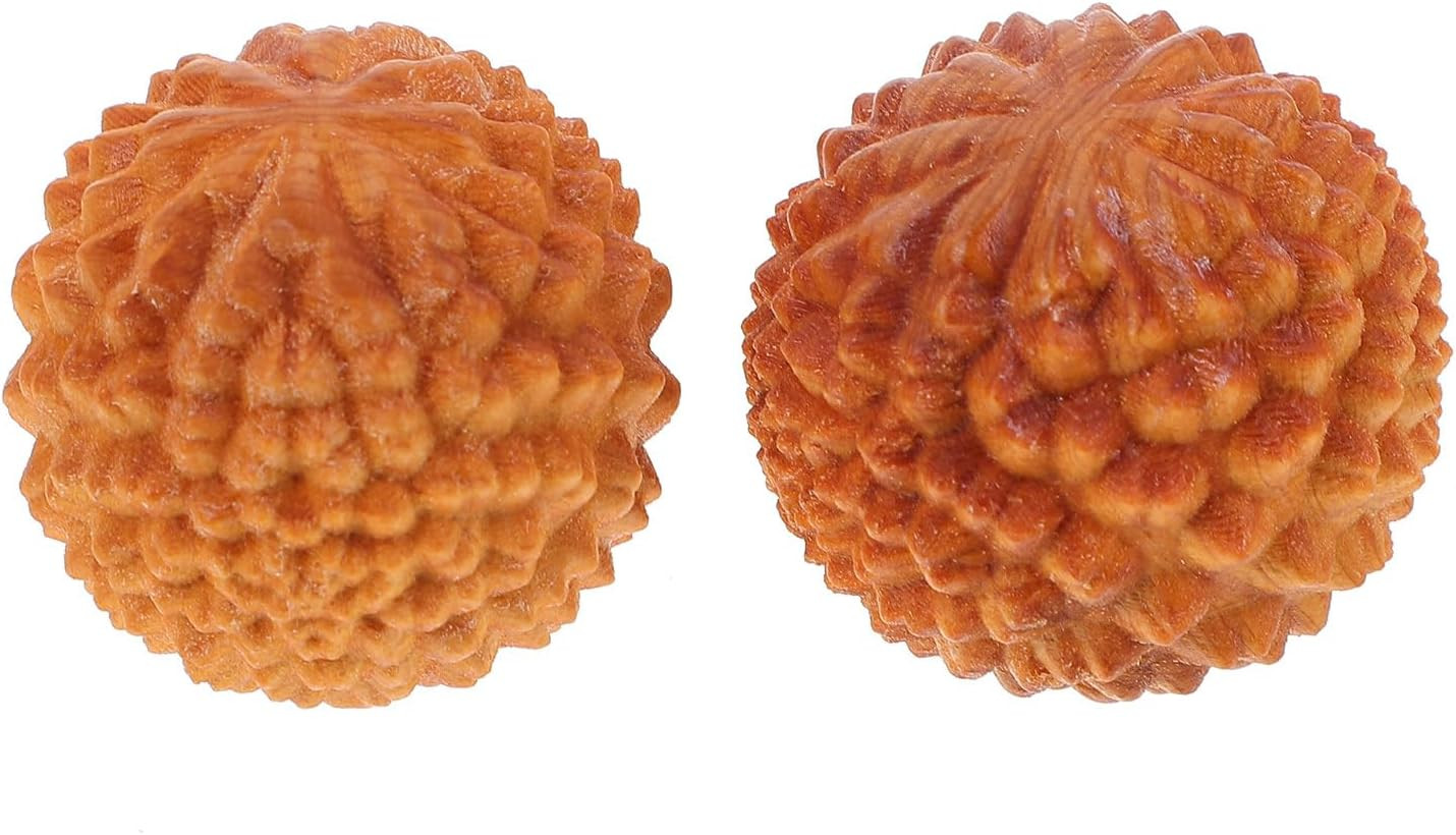 2Pcs Wooden Baoding Balls Chinese Hand Exercise Massage Balls Health Cypress Med