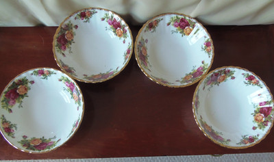 Royal Albert Old Country Roses, Obst-/Müslischalen/Suppenschalen x 4 Top Zustand
