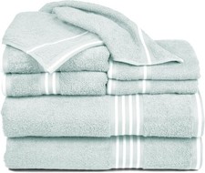 8PC Bathroom Towels Set - 575GSM 100 Cotton Bathroom Essentials with 2 Bath