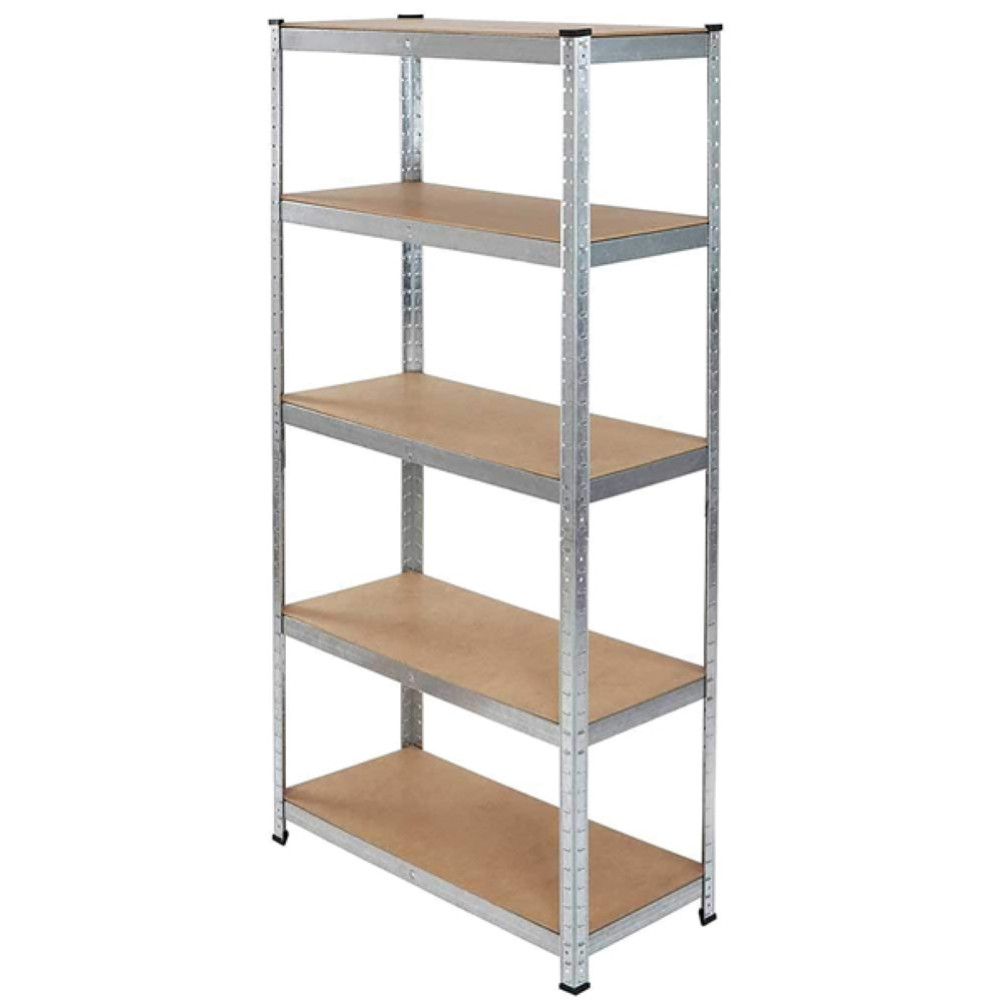 Scaffalatura Metallica 180x90x40 cm Portata 875kg - 5 Ripiani MDF