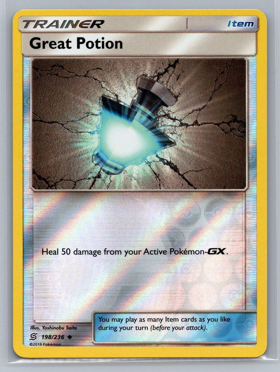 Reverse Holo Great Potion 198/236 Uncommon Unified Minds Pokemon NM