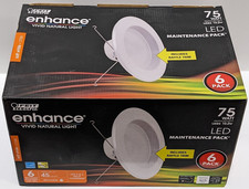 6 Feit 5/6" Soft White Dimmable Integrated LED Retrofit Recessed Baffled Lights