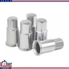 5-Pack TR413 Chrome Valve Stem Caps, Long Plastic Tire Air Caps TPMS Rubber