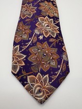 Vintage Robert Talbott Carmel Silk Tie Floral Purple Orange Gold NWT  150