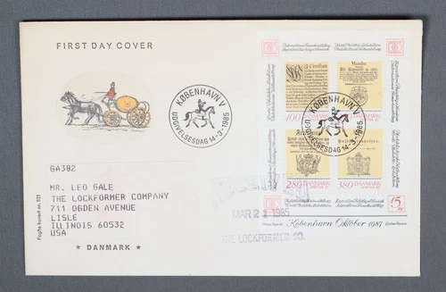 MayfairStamps Denmark FDC 1985 World Philatelic Exhibition Souvenir Sheet First