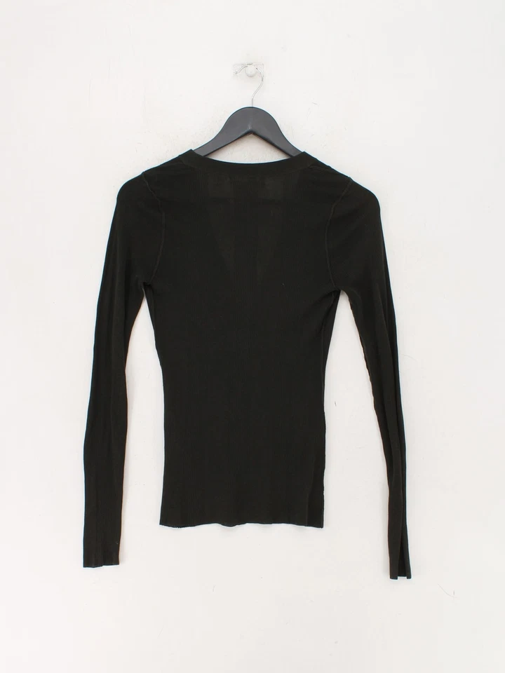 Cárdigan para mujer Inhabit S negro 100 % algodón cuello en V Foto 2 de 4