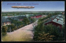 Ansichtskarte Lockstedter Lager, Zeppelin über den Baracken und Übungsplatz 191 