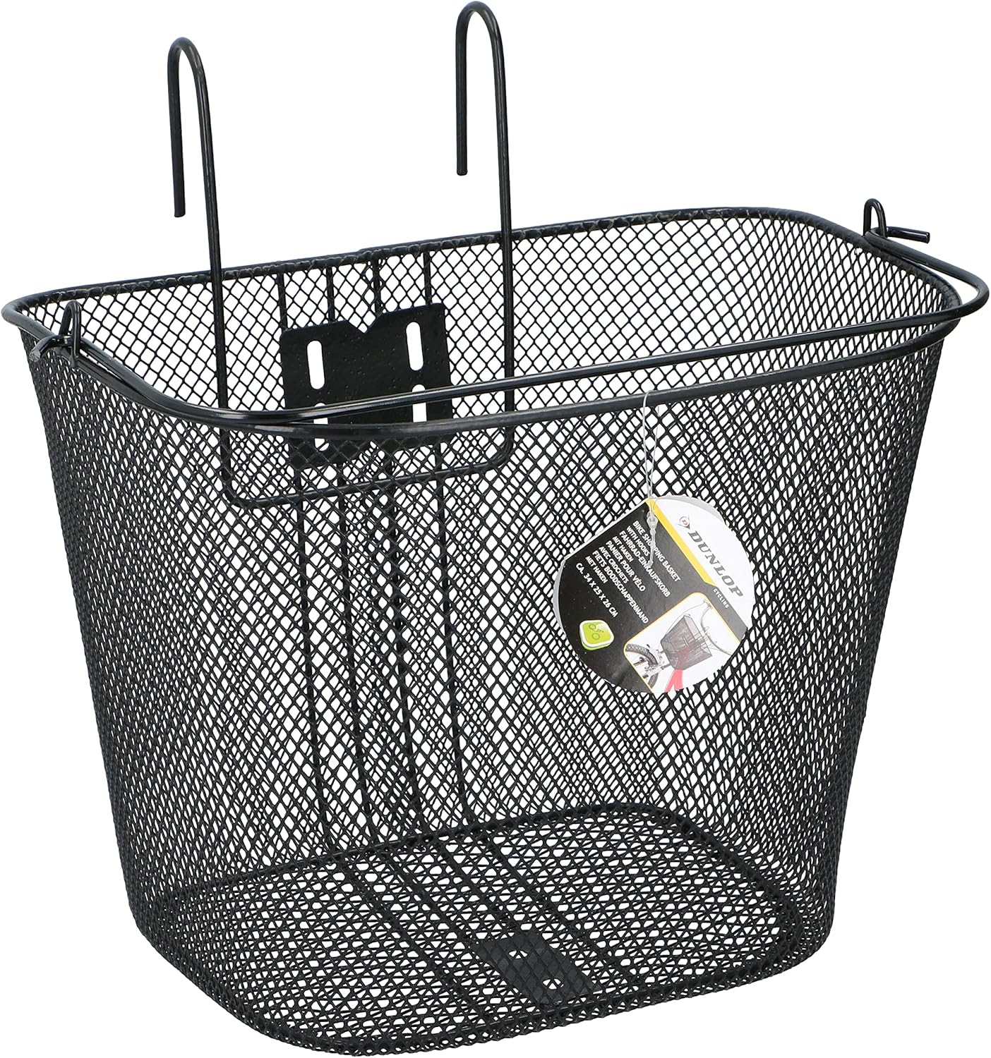 Dunlop Bicycle Basket Front 22L - Bicycle Basket with Handle and Hooks - Bike Ba
