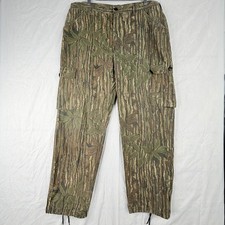Vintage Realtree Pants Mens L Green Leaf Camo Cargo Pockets Hunting Outdoor 90s