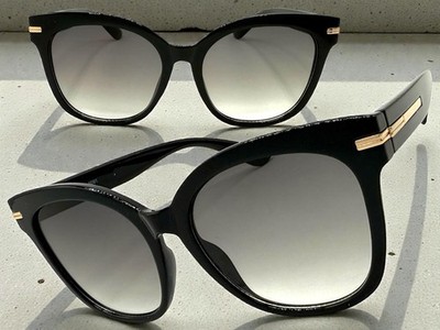 OVERSIZED EXAGGERATED Classic Vintage Retro Style SUNGLASSES Large Black Frame