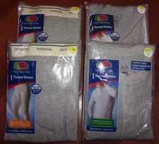 2 Sets Fruit Of The Loom Men's Sz L Thermal Underwear Top & Bottoms - 4 pcs Gray
