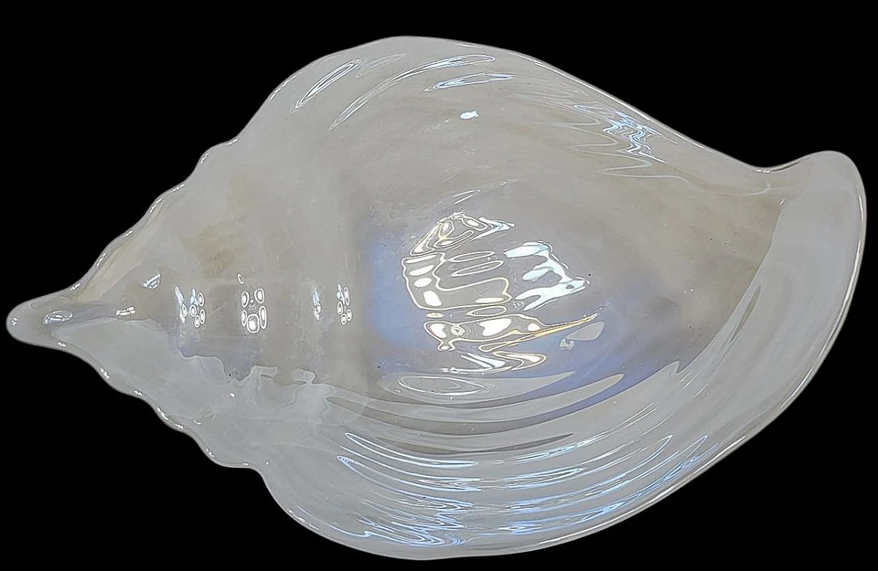 Plato de concha marina perla iridiscente artesanal de colección casa de playa baño día de la madre Foto 2 de 4