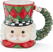 Spode Nutcracker Toby Mug 23 oz – Christmas Ceramic Wreath Handle - NIB