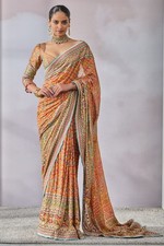 Mirror Work Women Saree sari Blouse Bollywood Party Indian Pakistani wedding new