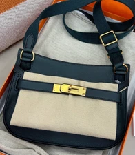 Hermes Evercolor Mini Shoulder Bag Green Gold Used Women Designer