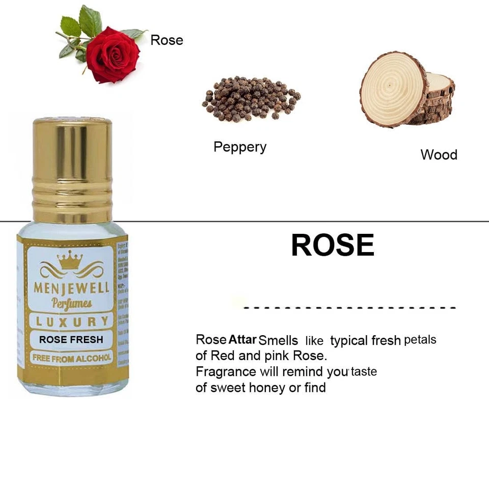 Paquete de regalo de 2 (sándalo/rosa) para hombre y mujer Menjewell 6 ml cada uno Foto 2 de 4