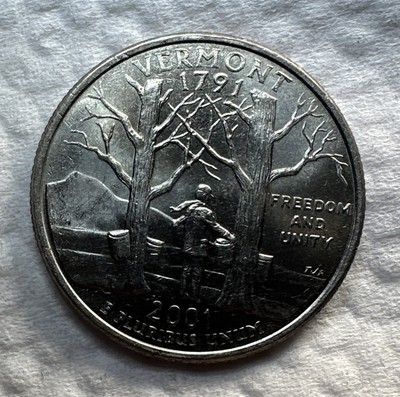 2001 P - Vermont Quarter Error Die Chip, DDR | eBay