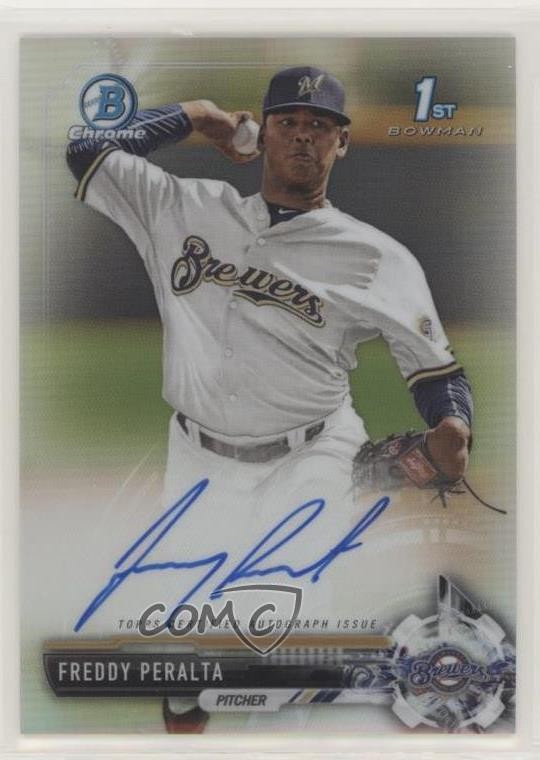 2017 Bowman Chrome Prospect Auto Refractor /499 Freddy Peralta #CPA-FP Auto 5w7