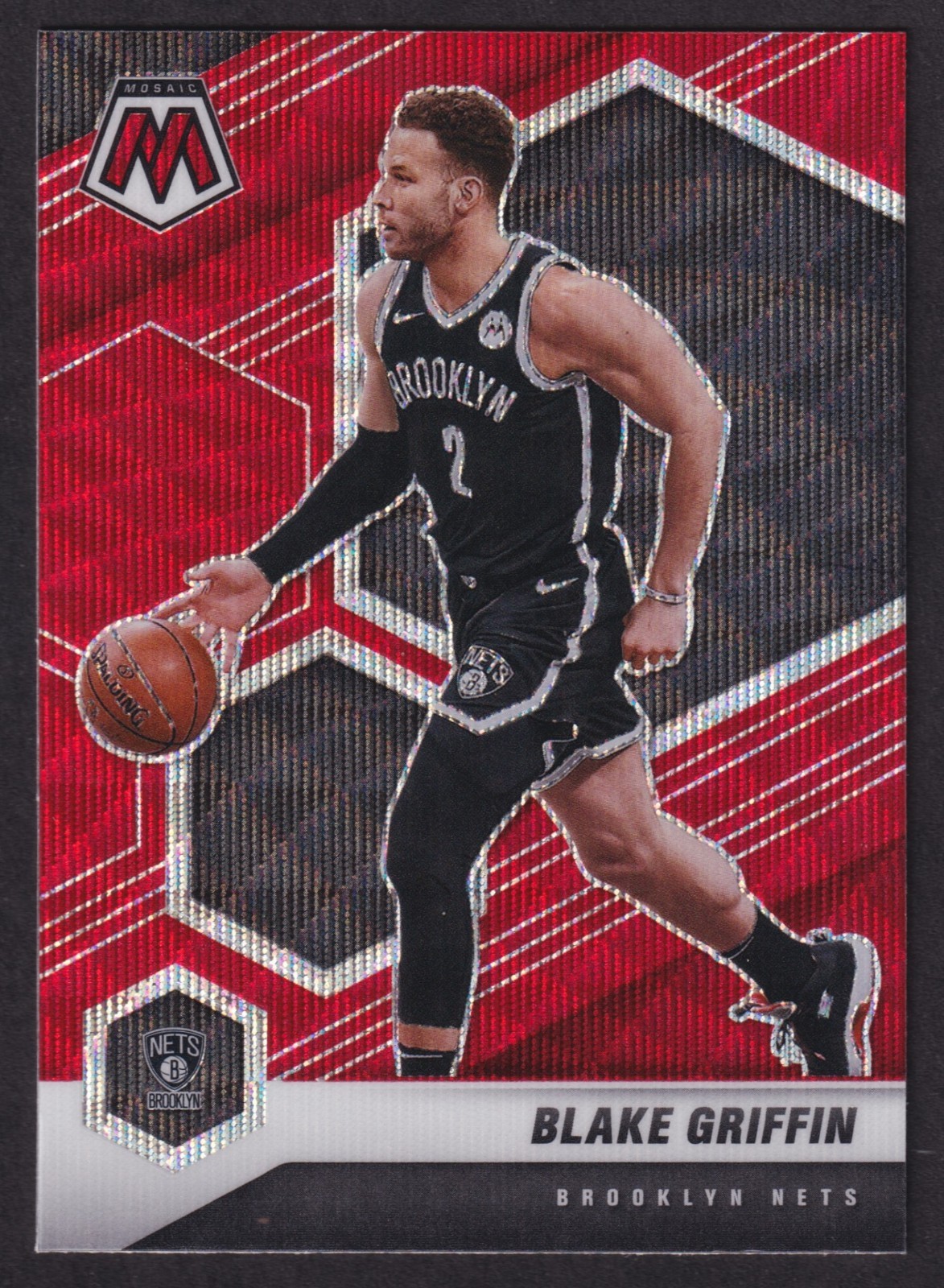 2020-21 Panini Mosaic Blake Griffin Red Wave Prizm #77 Nets NM-MT