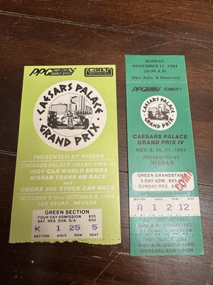 Vintage 1983 1984 Caesars Palace Grand Prix Ticket Stubs Las Vegas IndyCar CART