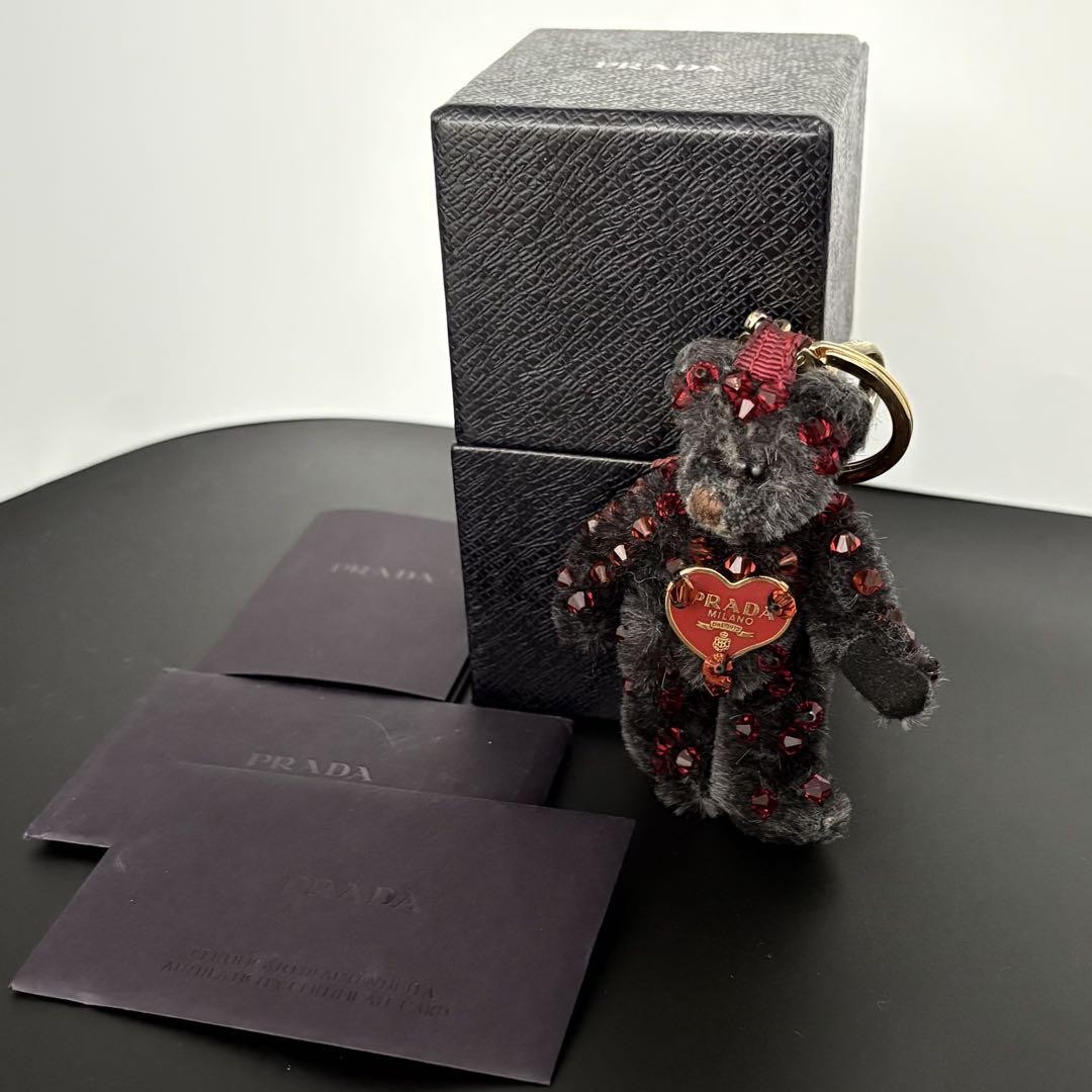 PRADA Key Ring Keychain Bag Charm Bear NERO Black Authentic thumbnail 11