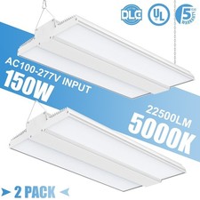 2X 150W LED Linear High Bay Shop Lights Warehouse Commercial Garage Lamp 22500lm