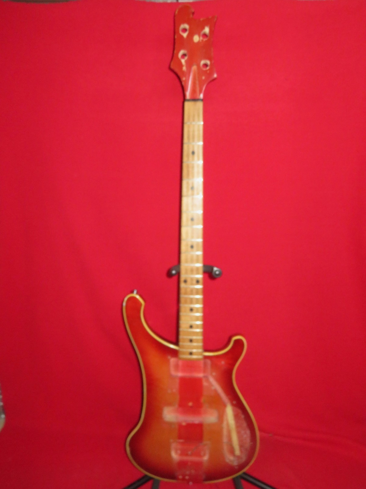 Rickenbacker 1971 Fireglo 4001 Bass Checker Bound Body & Maple Neck