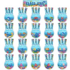 81 Pcs Sea Animals Class Jobs Chart Summer Ocean Classroom Jobs Fishbowl Bull...