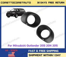 2PCS Black Front Fog Light Lamp Cover Frame For Mitsubishi Outlander 2013-2015