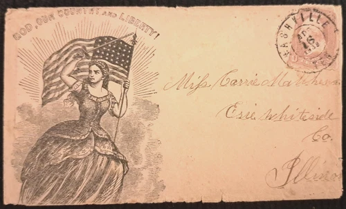 65 Civil War Patriotic -Rare Unlisted Black Female Holding a Waving Flag & Sword