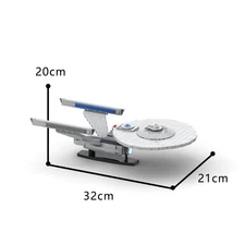 Compatible Enterprise-A Spaceship with Display Stand 716 Building Kit