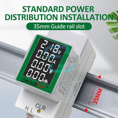100A Digital Power Energy Voltmeter Ammeter Watt Kwh AC DIN Rall Meter 50V- A9N8