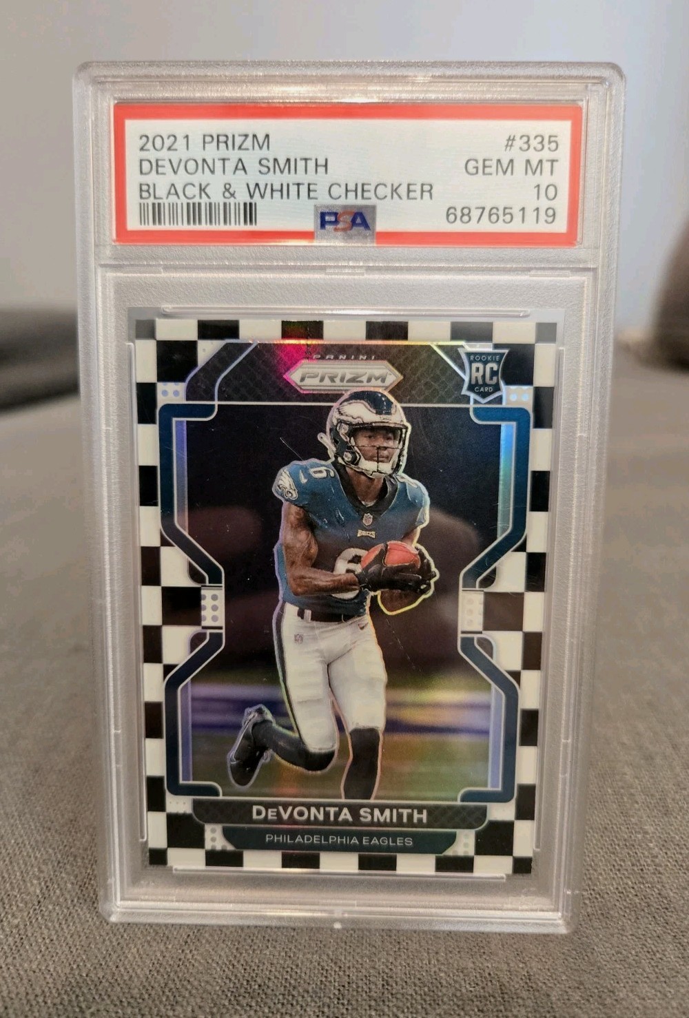 2021 Prizm DEVONTA SMITH Black & White Checker Prizm RC PSA 10 LOW POP #335