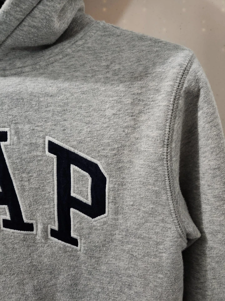 GAP Sudadera Niños Grande Sudadera con Capucha Pullover Logo Hechizo Bordado Brezo Vellón Foto 4 de 4