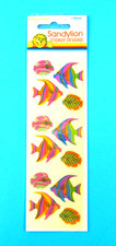 Vintage Sandylion Tropical Fish Irridescent 1 Sheet Sticker Pack