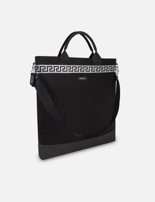 Versace Institutional Black Canvas Bag For Men