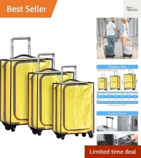 3 Pieces Clear Luggage Cover PVC Suitcase Luggage Protector for 20" 24" 28" L...