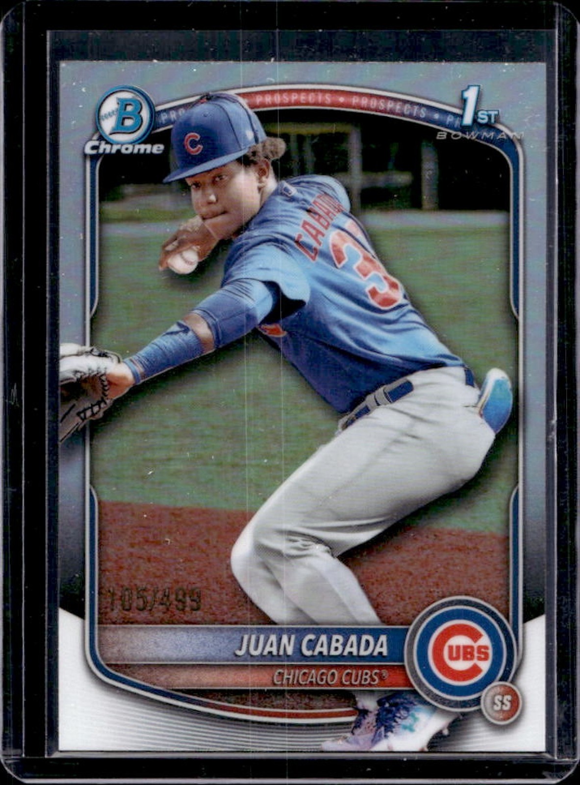 2025 Bowman Chrome Juan Cabada Refractor 1st Prospect #105/499 Cubs