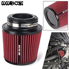 Red Clamp-on Performance Cold Air Intake Air Filter 3", 3.5", 4" In, 6.5" Tall