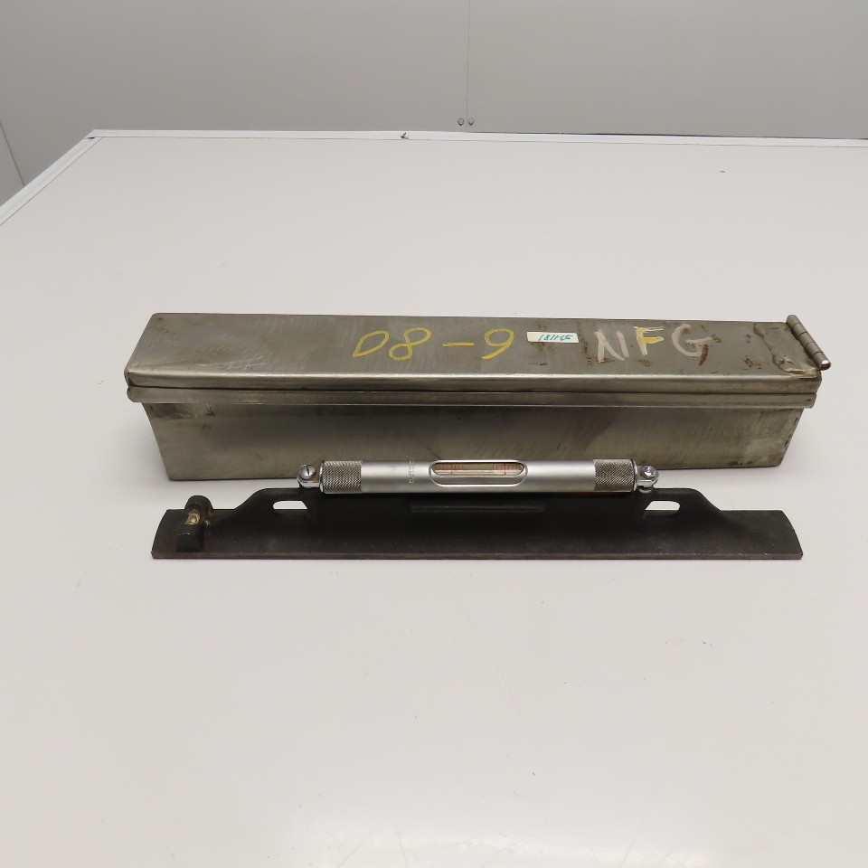 Starrett 98-18 18" Machinist Bench Plumb Level 4 Vial V-Groove & Steel Case