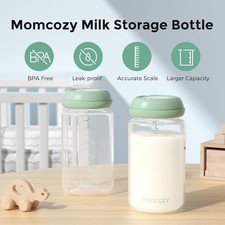 4Pcs Recipiente para leche materna de boca ancha de 10 oz para refrigerador