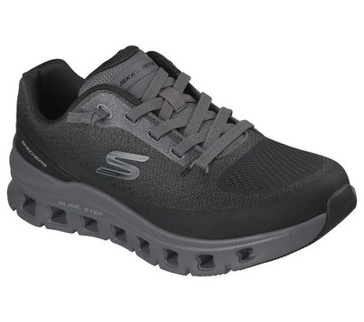 Men Skechers Shoes Black Charcoal Comfort Casual Comfort Sport Glide Step 233132